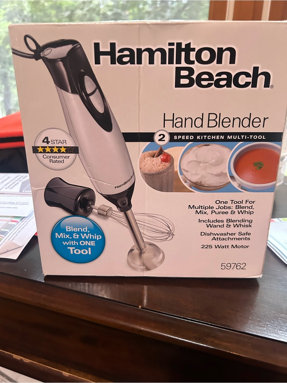 Hamilton Beach Silver and Black Hand Blender - 2-Speed Immersion Mixer